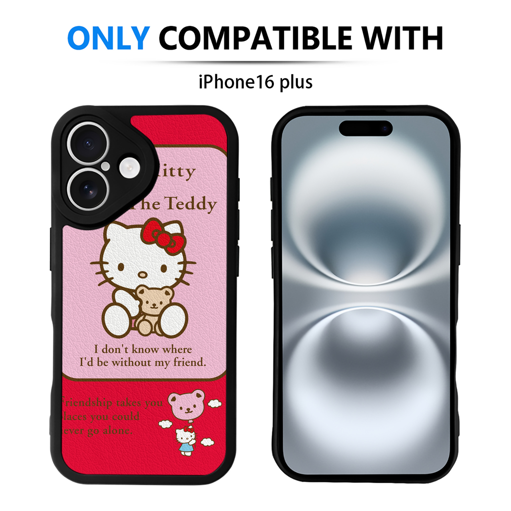 （画像用） Hello Kitty ハローキティ 【iPhone 16シリーズ対応】シリコンスマホケース（レザー調） 材質：シリコン